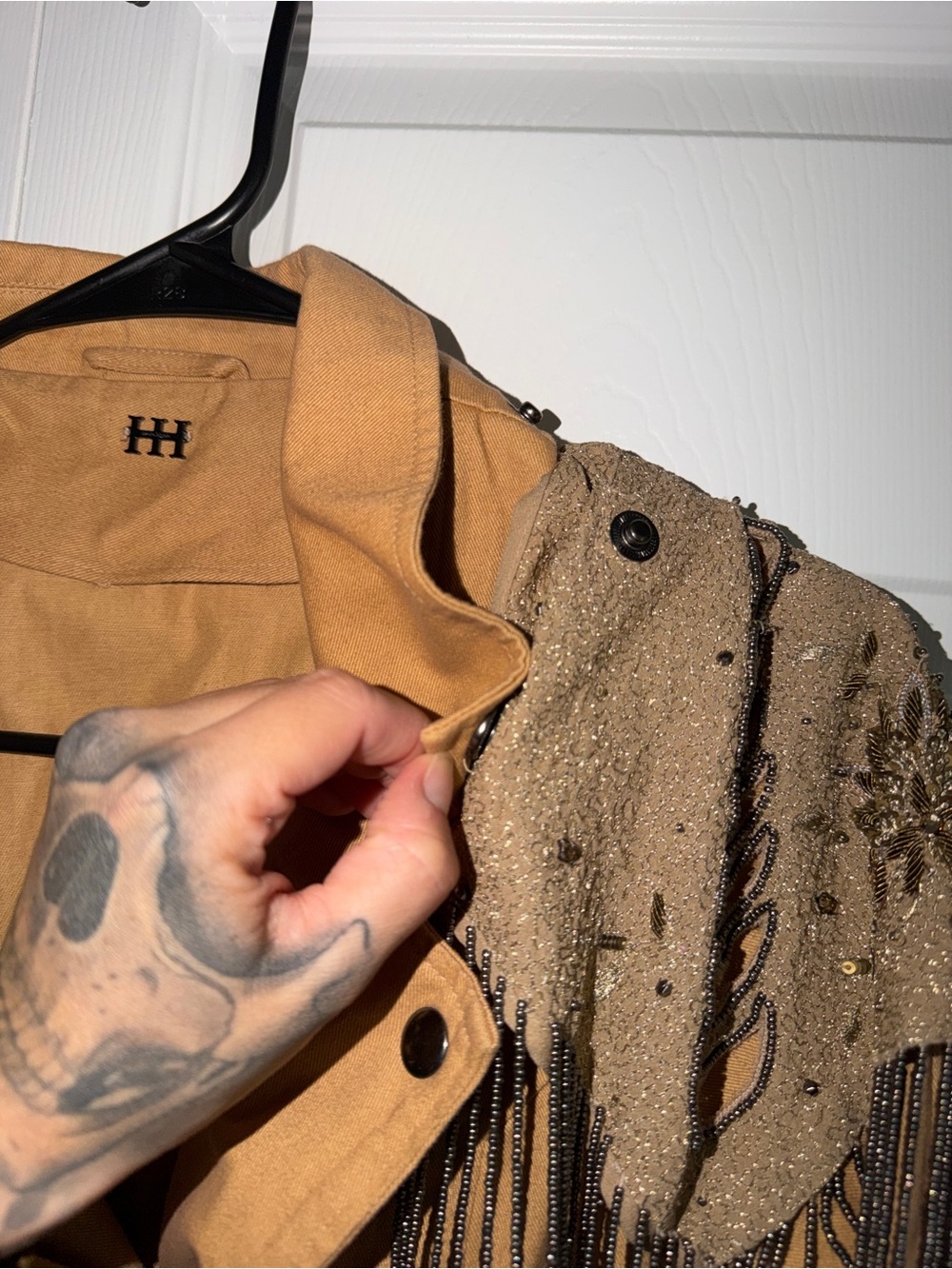 Haute Hippie Tan Fringed Leather Moto Jacket - Picture 7 of 11